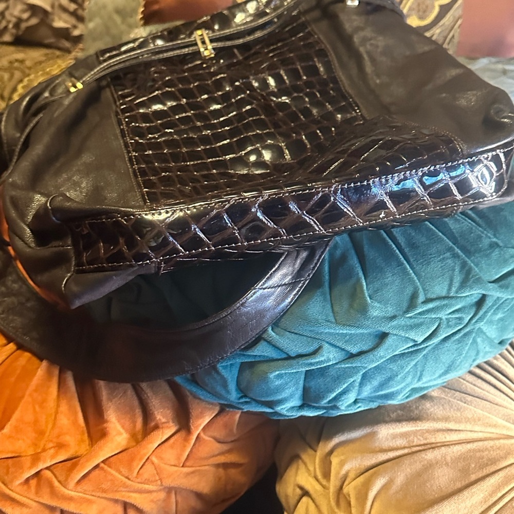 Soft Brown Leather With Pattern Leather Crocodile… - image 3